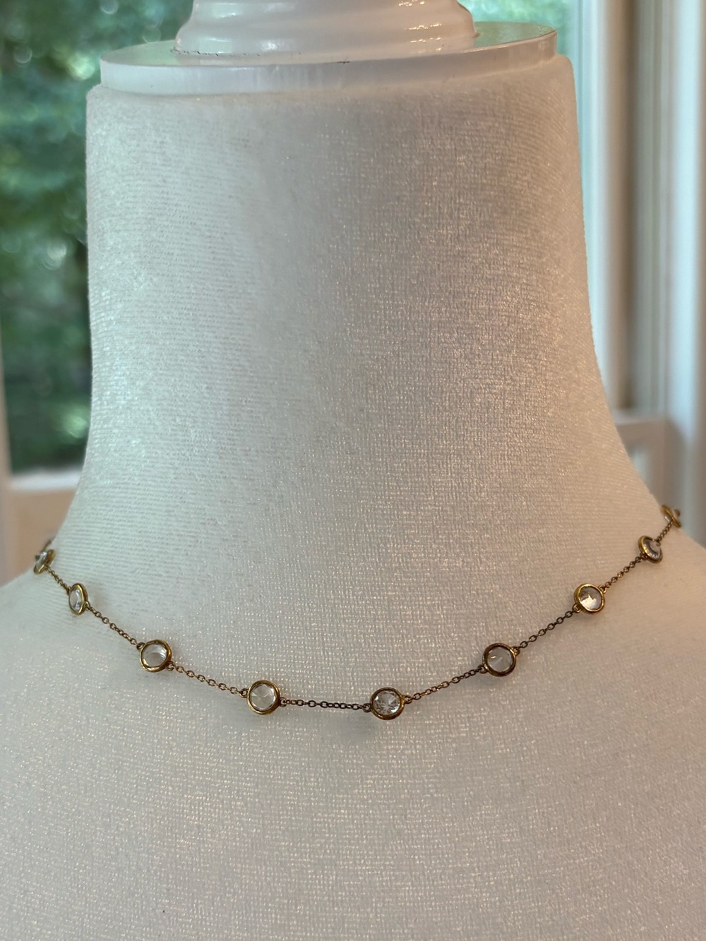 Dorsey Clemence Necklace Lab Grown White Sapphires and 18k Gold Vermeil